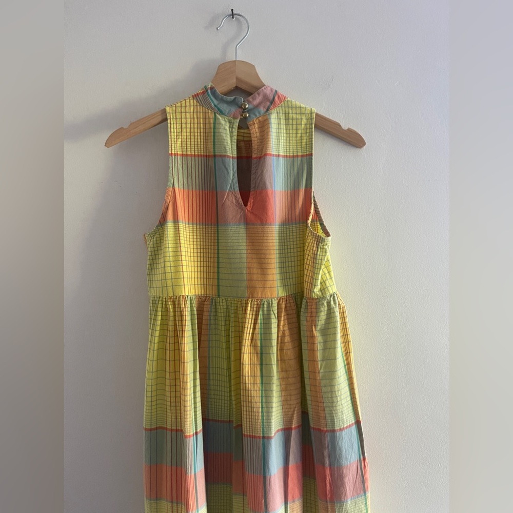 Urban Outfitters Yellow and Orange Plaid Midi Dress - Picture 11 of 16